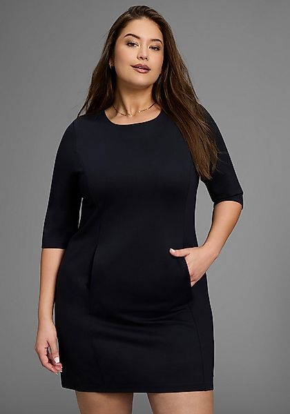 Laura Scott CURVE Jerseykleid mit 3/4-Ärmeln aus schmeichelnder Milano Ripp günstig online kaufen