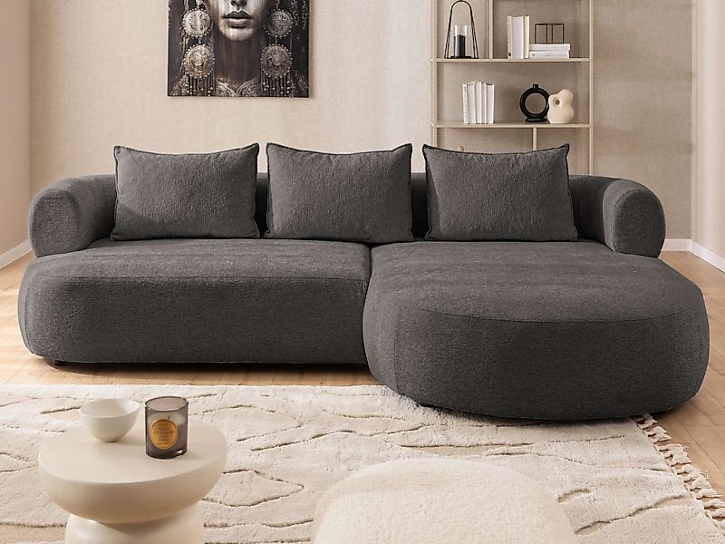 Home affaire Ecksofa "LUSSAC L-Form Design-Sofa mit Zierkissen, Maße B/T/H: günstig online kaufen