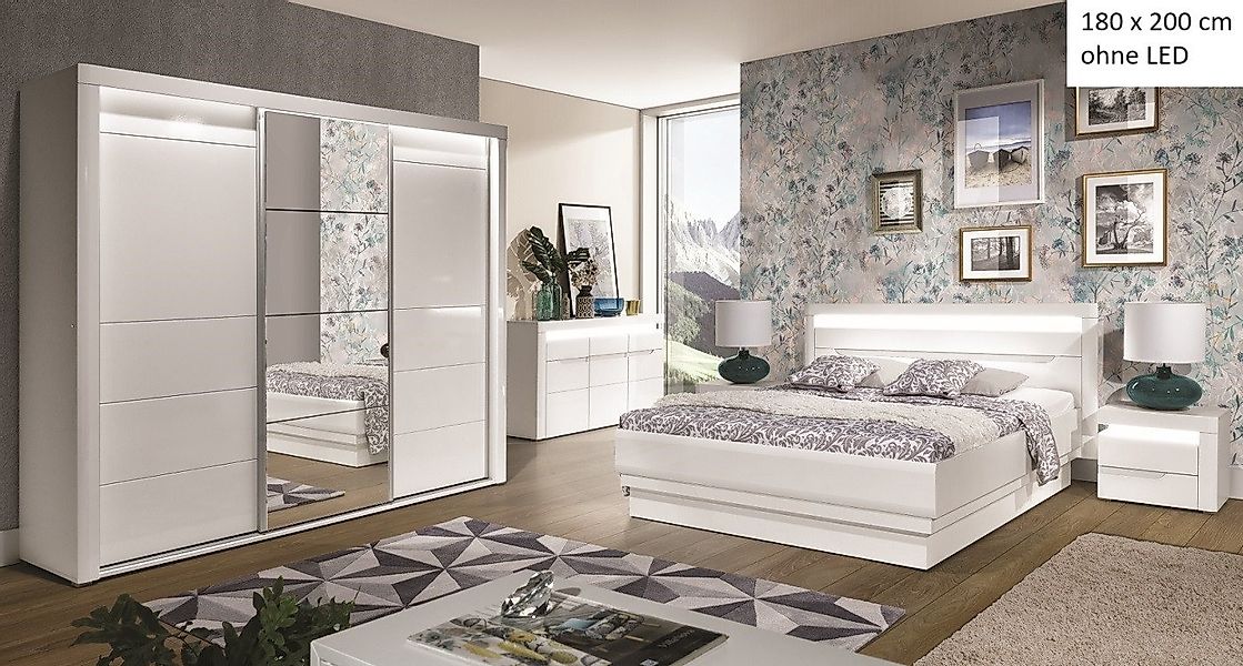 QMM TraumMöbel Schlafzimmer-Set Schlafzimmer komplett Iris Set C 160x200 / günstig online kaufen