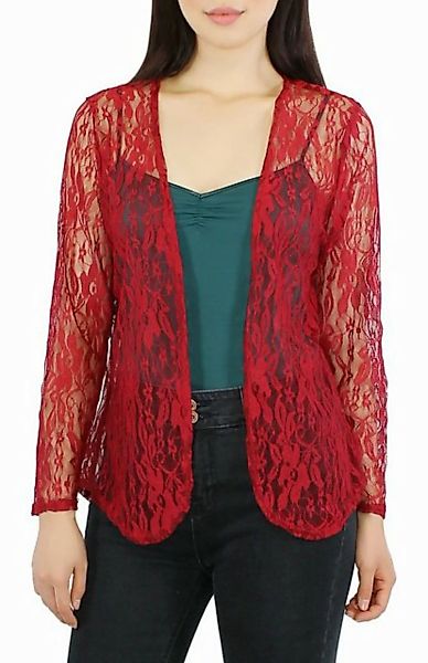 dy_mode Cardigan Damen Cardigan in Spitzenmuster Langarm Sommer Jacke Durch günstig online kaufen