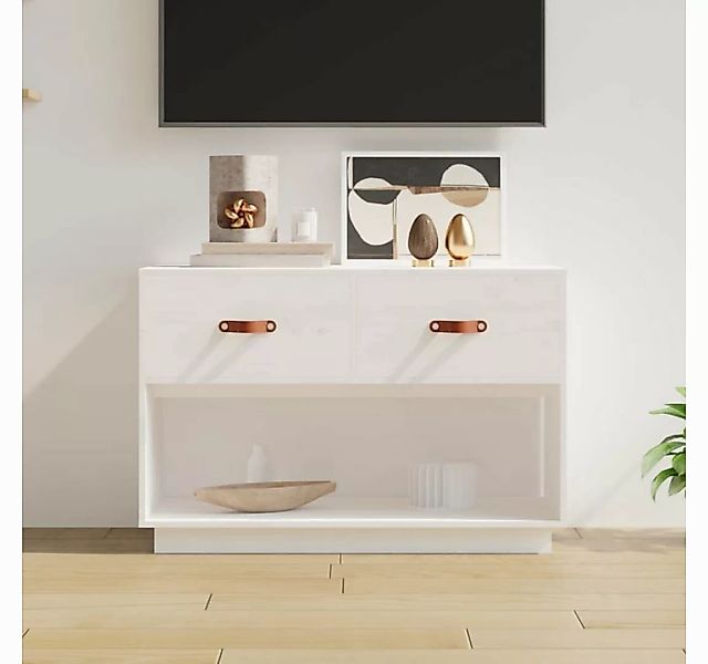 vidaXL TV-Schrank TV-Schrank Weiß 90x40x60 cm Massivholz Kiefer Lowboard günstig online kaufen