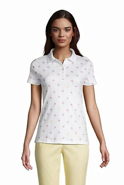 Supima-Poloshirt in Petite-Größe, Damen, Größe: M Petite, Weiß, Baumwolle, günstig online kaufen