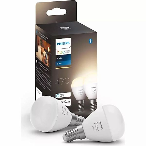 Philips Hue Bluetooth White LED E14 Tropfen - P45 5,7W 470lm Doppelpack günstig online kaufen