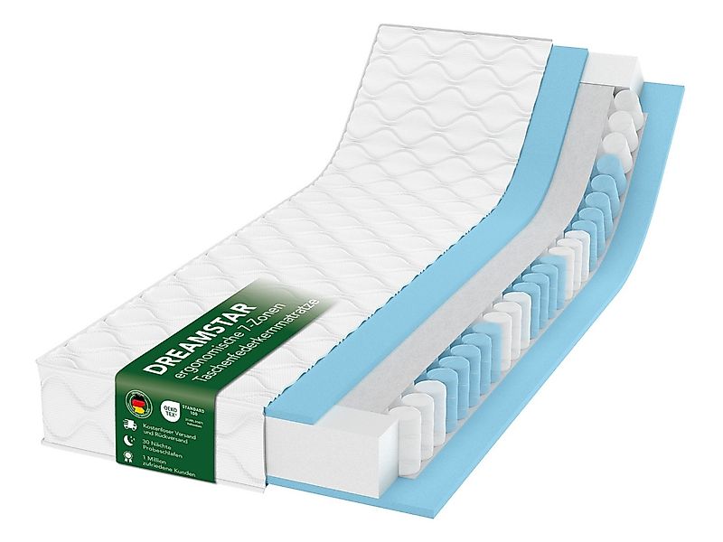 Taschenfederkernmatratze Ergo Flex, 7-Zonen Federkernmatratze, ergonomische günstig online kaufen