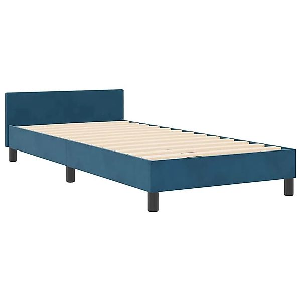 vidaXL Bettgestell mit Kopfteil Dunkelblau 100 x 200 cm Samt 3344859 günstig online kaufen