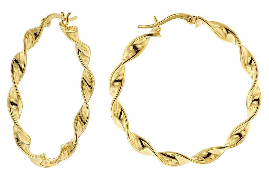 trendor Paar Creolen Damen-Ohrringe 925 Silber Vergoldet Creolen Ø 40 mm günstig online kaufen