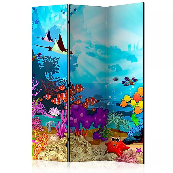 3-teiliges Paravent - Colourful Fish [room Dividers] günstig online kaufen