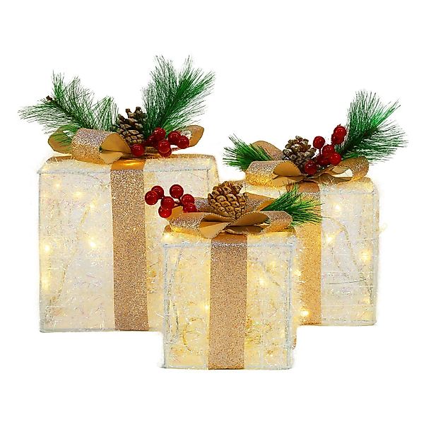 Elegear Weihnachtsfigur 3er-Set LED Geschenkbox Weihnachten günstig online kaufen