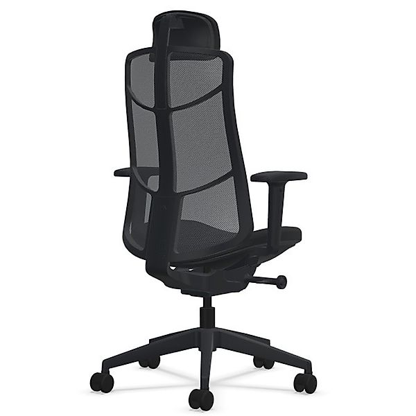 König+Neurath JET.III Bürodrehstuhl mit Netzrücken und Kopfstütze schwarz günstig online kaufen