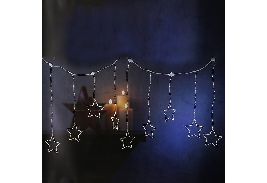 MARELIDA LED-Lichtervorhang Sterne Fensterbeleuchtung Weihnachtsbeleuchtung günstig online kaufen