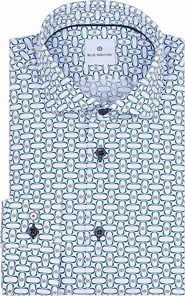 Blue Industry Hemd Druck Blau  - Größe 38 günstig online kaufen