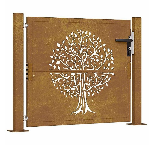 vidaXL Gartentor Gartentor 100x75 cm Cortenstahl Baumdesign günstig online kaufen