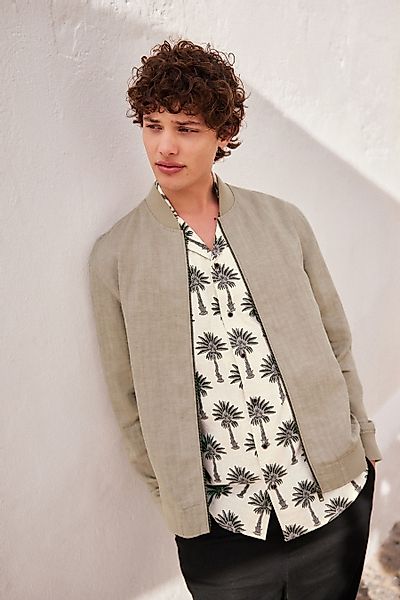 Next Leinensakko Bomberjacke mit Fischgrätmuster, Nova günstig online kaufen