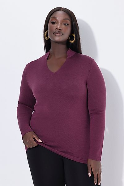 Ulla Popken Strickpullover Pullover Seidenmix Kelchkragen günstig online kaufen
