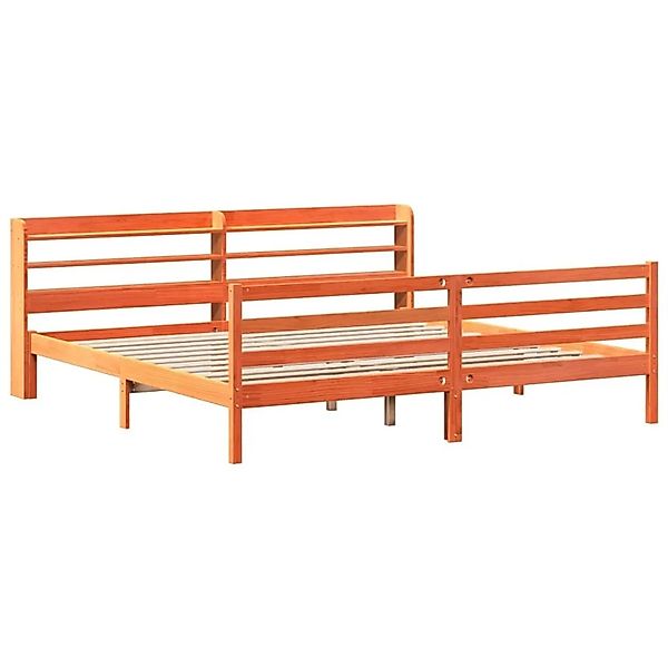 vidaXL Massivholzbett ohne Matratze Wachsbraun 180x200 Kiefernholz 3306666 günstig online kaufen