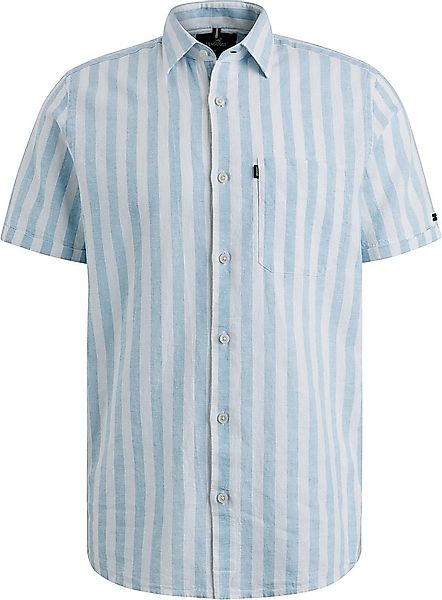 Vanguard Short Sleeve Hemd Leinen Streifen Hellblau - Größe L günstig online kaufen