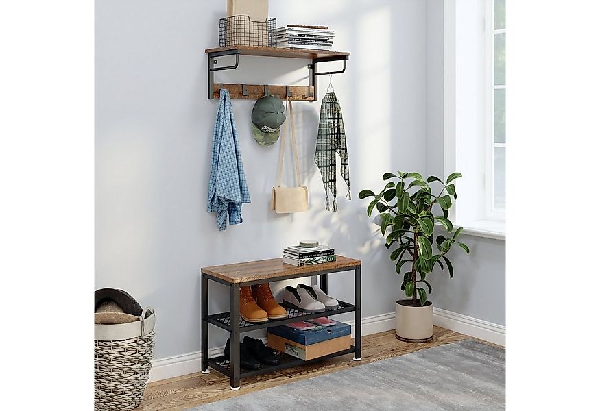 Mondeer Garderoben-Set (Set, 2-St), Wandregal und Schuhregal, Braun und Sch günstig online kaufen