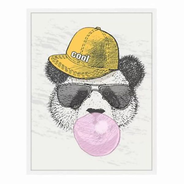 Any Image Wandbild Cooler Pandabär weiß Gr. 50 x 60 günstig online kaufen