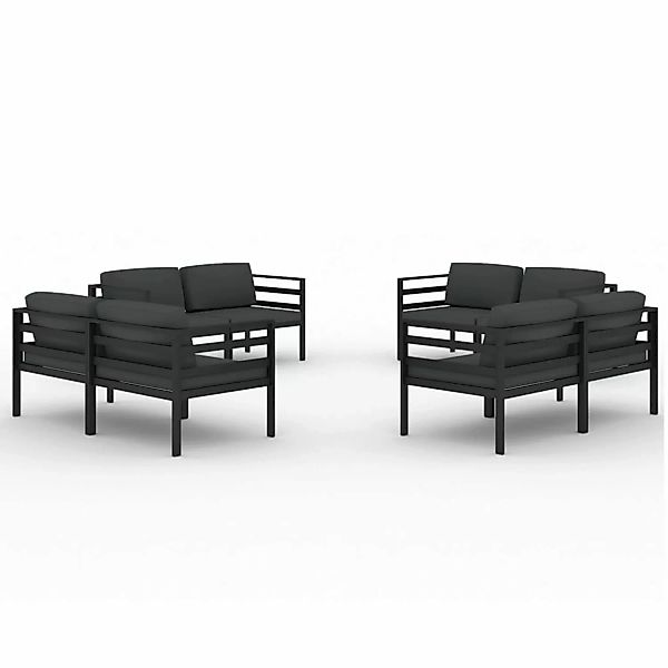 Vidaxl 8-tlg. Garten-lounge-set Mit Kissen Aluminium Anthrazit günstig online kaufen