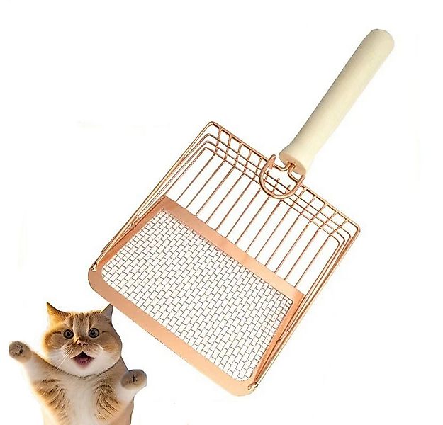 Coonoor Schaufel Metall-Katzenstreuschaufel mit Holzgriff, Robuste Katzenkl günstig online kaufen