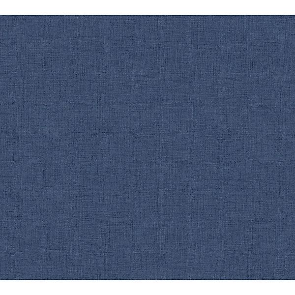 Bricoflor Blaue Tapete in Leinenoptik Moderne Uni Vliestapete in Marineblau günstig online kaufen