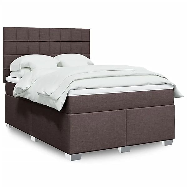 vidaXL Boxspringbett mit Matratze Dunkelbraun 140x190 cm Stoff 3292786 günstig online kaufen
