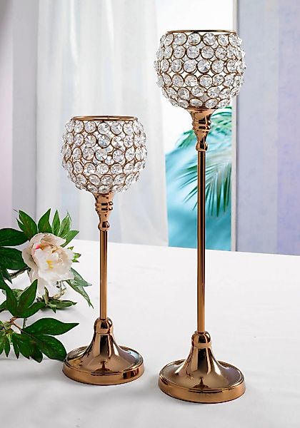 Home affaire Teelichthalter "Kristall", (Set, 2 St.) günstig online kaufen