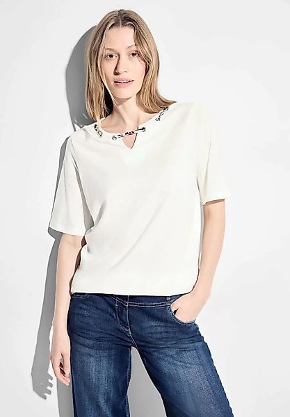 Cecil T-Shirt, mit buntem Stringdetail günstig online kaufen