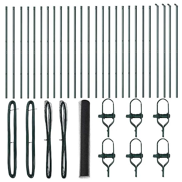 vidaXL Zaunpfosten Grau 50 x 1 m 36 mm Maschen Stahl und PVC 3352851 günstig online kaufen