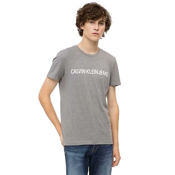 Calvin Klein Jeans Logo Kurzärmeliges T-shirt XS Grey Heather günstig online kaufen