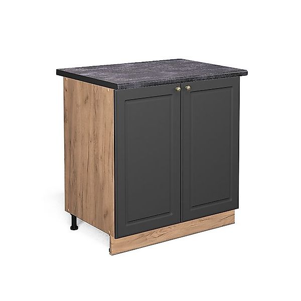 Vicco Spülenunterschrank Fame-Line Anthrazit-Gold/Goldkraft Eiche 80 cm mit günstig online kaufen