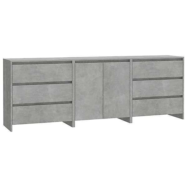 vidaXL 3-Tlg Sideboard Betongrau Holzwerkstoff 3098068 günstig online kaufen