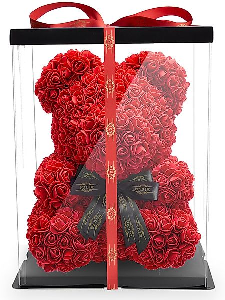 Kunstblume Rosenbär 40 cm inkl. Geschenkbox günstig online kaufen