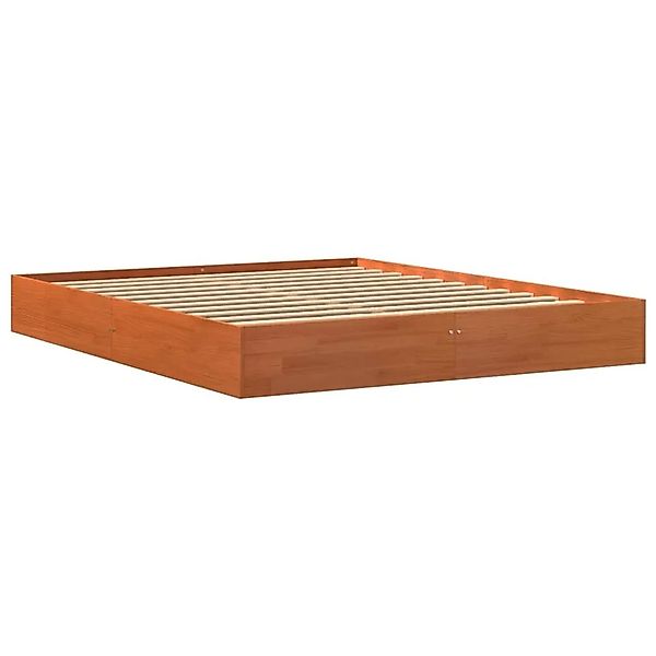 vidaXL Massivholzbett ohne Matratze Wachsbraun 160x200 Kiefernholz 844816 günstig online kaufen