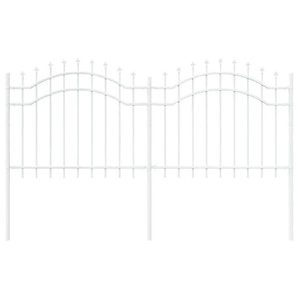 vidaXL Gartenzaun Weiß 140 cm Pulverbeschichteter Stahl 42003969 günstig online kaufen
