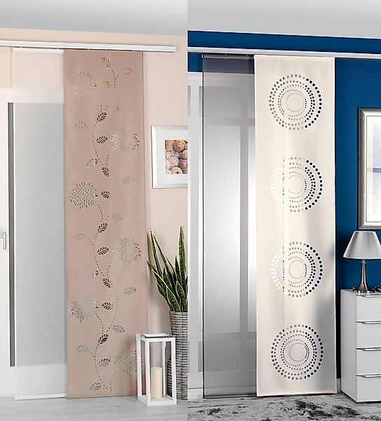 Gardinenbox Schiebegardine (2 St), Klettband, blickdicht, Wildseide Optik, günstig online kaufen