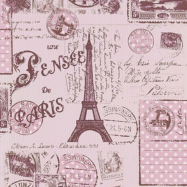 Bricoflor Paris Tapete in Pink Vintage Tapete in Rosa für Mädchenzimmer Pap günstig online kaufen