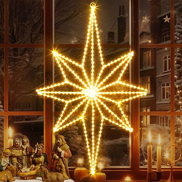 Elegear LED-Lichterkette LED Stern Fensterdeko, Warmweiß günstig online kaufen