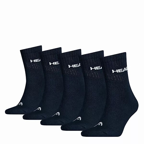HEAD Unisex Short Crew Socken - Kurzsocken, 5er Pack, einfarbig Blau 43-46 günstig online kaufen