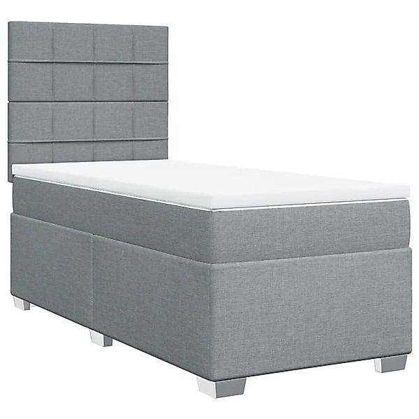 vidaXL Boxspringbett mit Matratze Hellgrau 90x200 cm Stoff 3292671 günstig online kaufen