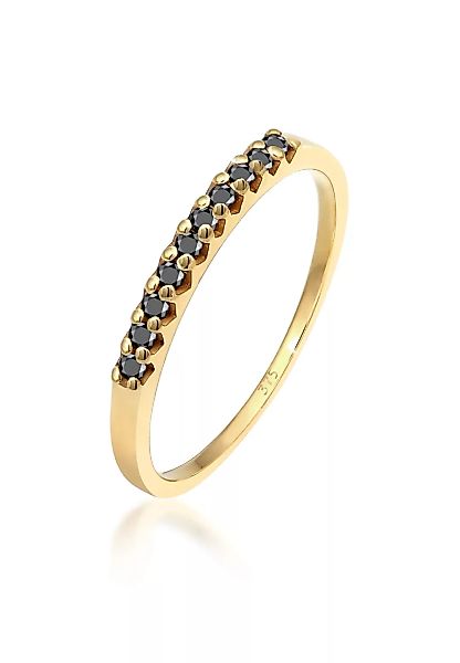 Elli DIAMONDS Diamantring "Geo Schwarzer Diamant (0.15 ct.) 375 Gelbgold" günstig online kaufen