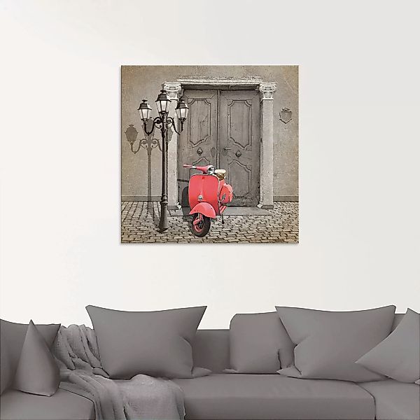 Artland Glasbild »Oldtimer Motorroller Colorkey«, Motorräder & Roller, (1 S günstig online kaufen