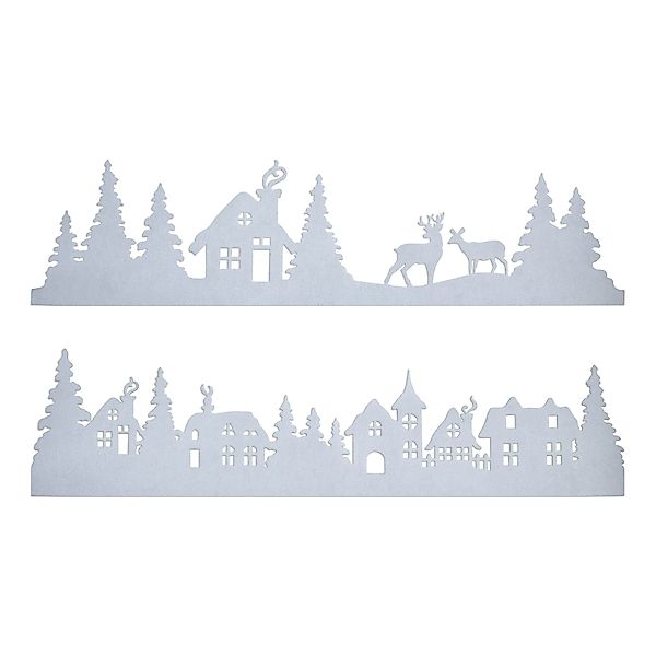 Spetebo Fensterbild Winterlandschaft aus Filz 2er günstig online kaufen
