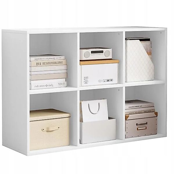 Rebiko Offenes Regal Kommode Würfel 2x3 Geräumig Weiß für Bücher Büro Moder günstig online kaufen