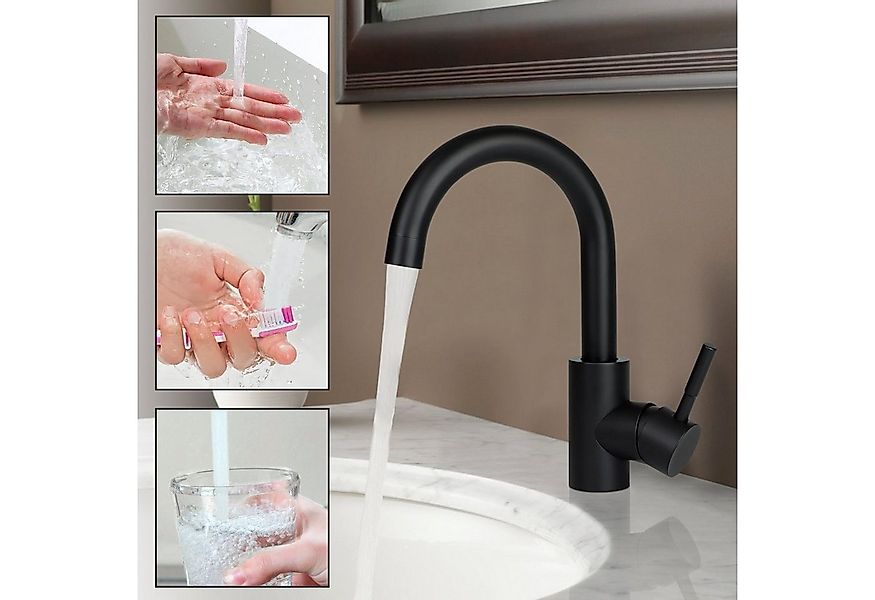 ZMH Waschtischarmatur Waschbecke Drehbar Hochdruck Edelstahl zugstang Wasch günstig online kaufen