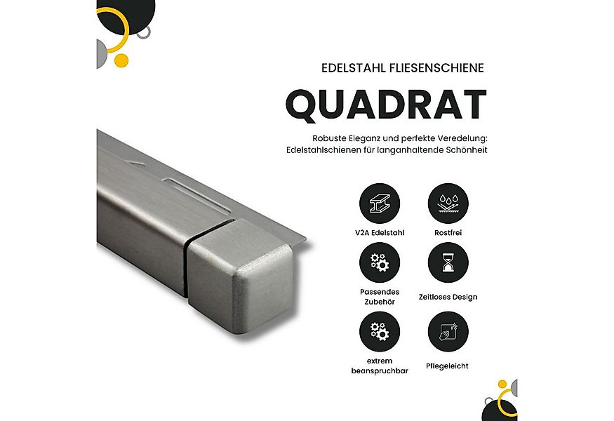 tktrading24 Abschlussprofil Quadrat Edelstahlschiene Fliesenprofil Edelstah günstig online kaufen