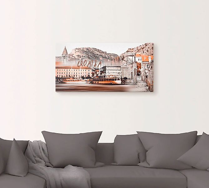 Artland Wandbild "Kroatien Skyline abstrakte Collage", Kroatien, (1 St.), a günstig online kaufen