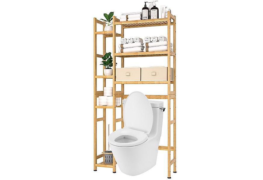 Yorbay Badregal Bambus Toilettenregal mit 7 Ebenen, 79x23,3x166 cm, Badezim günstig online kaufen
