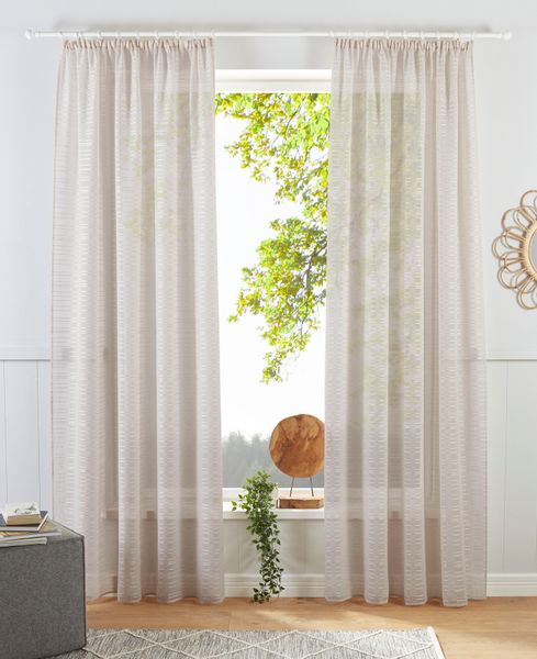 Bruno Banani Gardine "Linus" Kräuselband 1 Stk. tlg. 1 Schal, eingewebte Qu günstig online kaufen