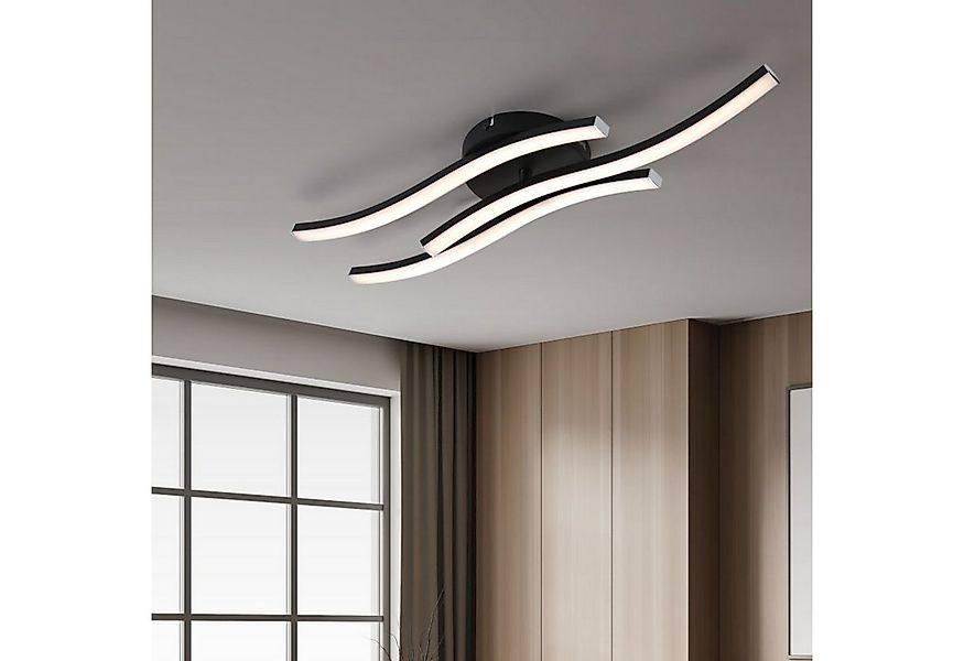 IMPTS Deckenleuchte LED Deckenlampe Schwarz 3000K Deckenleuchte, Warmweiß, günstig online kaufen